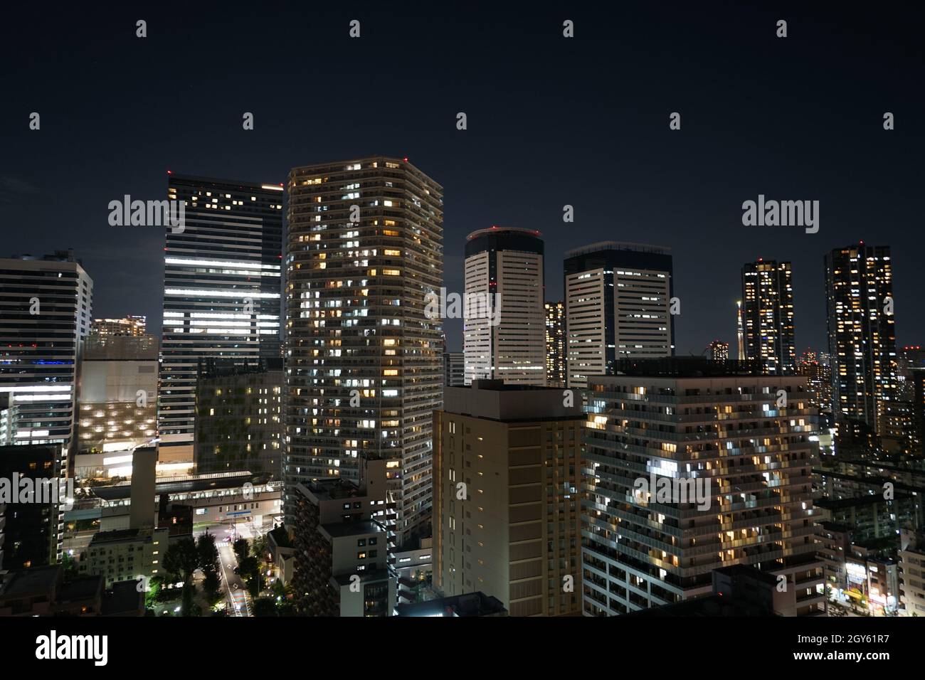 High-rise apartment group of Toyosu (Koto-ku, Tokyo). Shooting Location: Tokyo metropolitan area Stock Photo