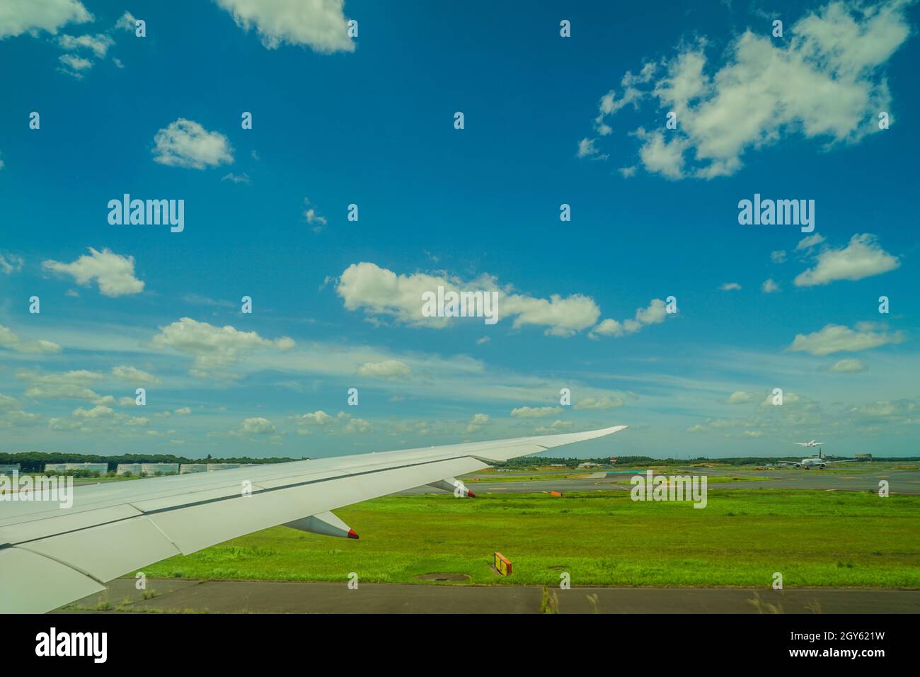 Chiba Prefecture city and sunny sky (from the airplane). Shooting Location: Chiba Prefecture Stock Photo