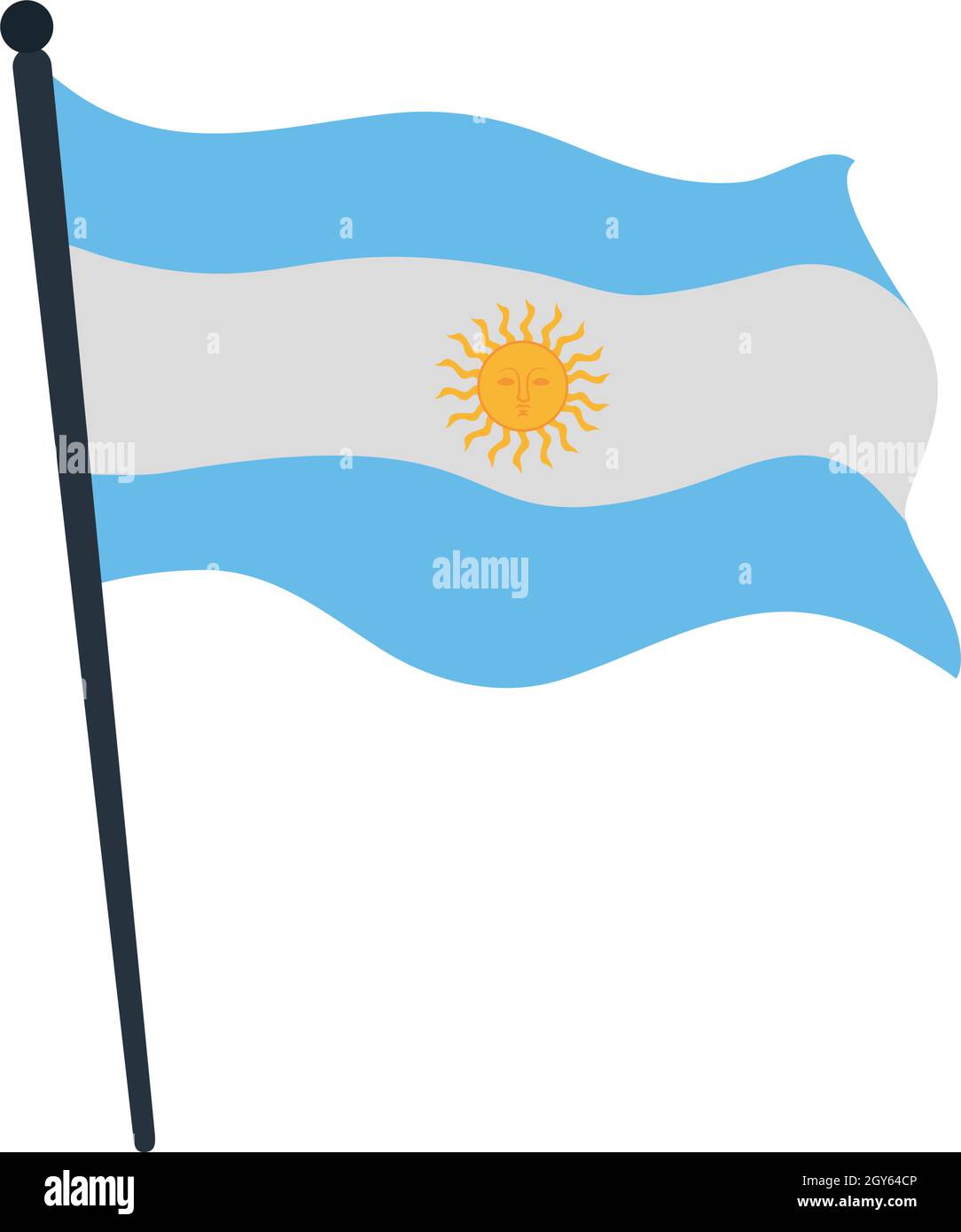 argentina flag in pole Stock Vector Image & Art - Alamy