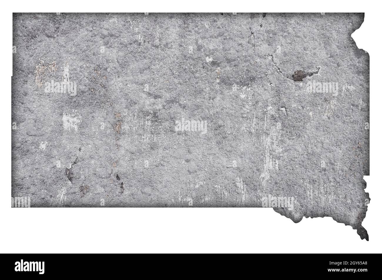 Map of South Dakota on weathered concrete Stock Photo - Alamy
