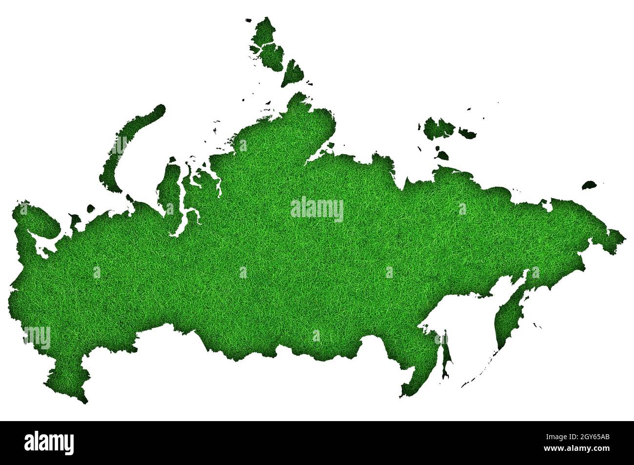 Map of Russia on green felt Stock Photo
