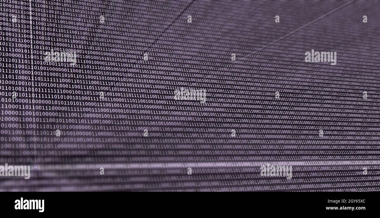 Colorful digital binary data digits and streaming binary code ...