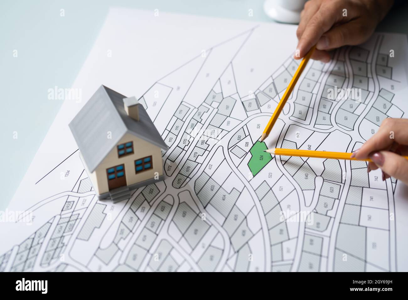 Land Development Map. Developer With Project Plot Stock Photo - Alamy