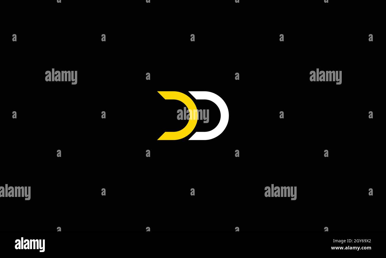 LETTERS DD LOGO DESIGN WITH NEGATIVE SPACE EFFECT FOR ILLUSTRATION USE Stock Vector