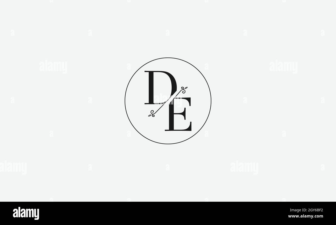 LETTERS DE LOGO DESIGN WITH NEGATIVE SPACE EFFECT FOR ILLUSTRATION USE Stock Vector