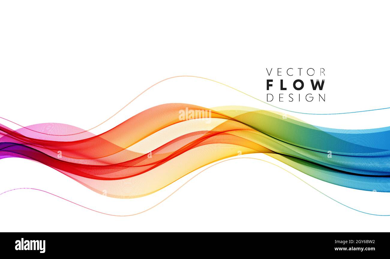 Vector abstract colorful flowing wave lines isolated on white ...