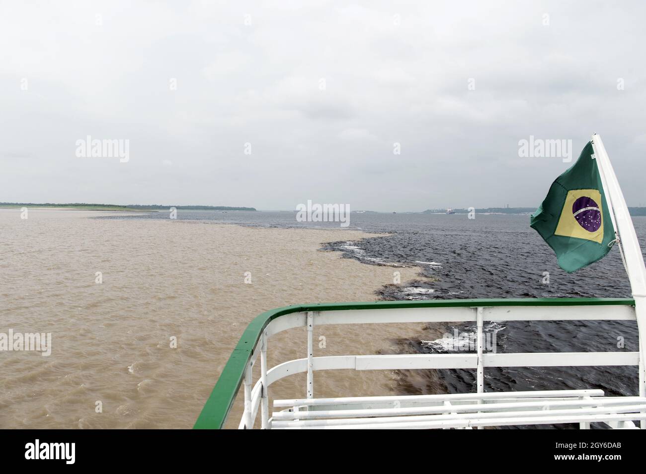 water meeting in brazil -amazon river with rio del negro Stock Photo ...