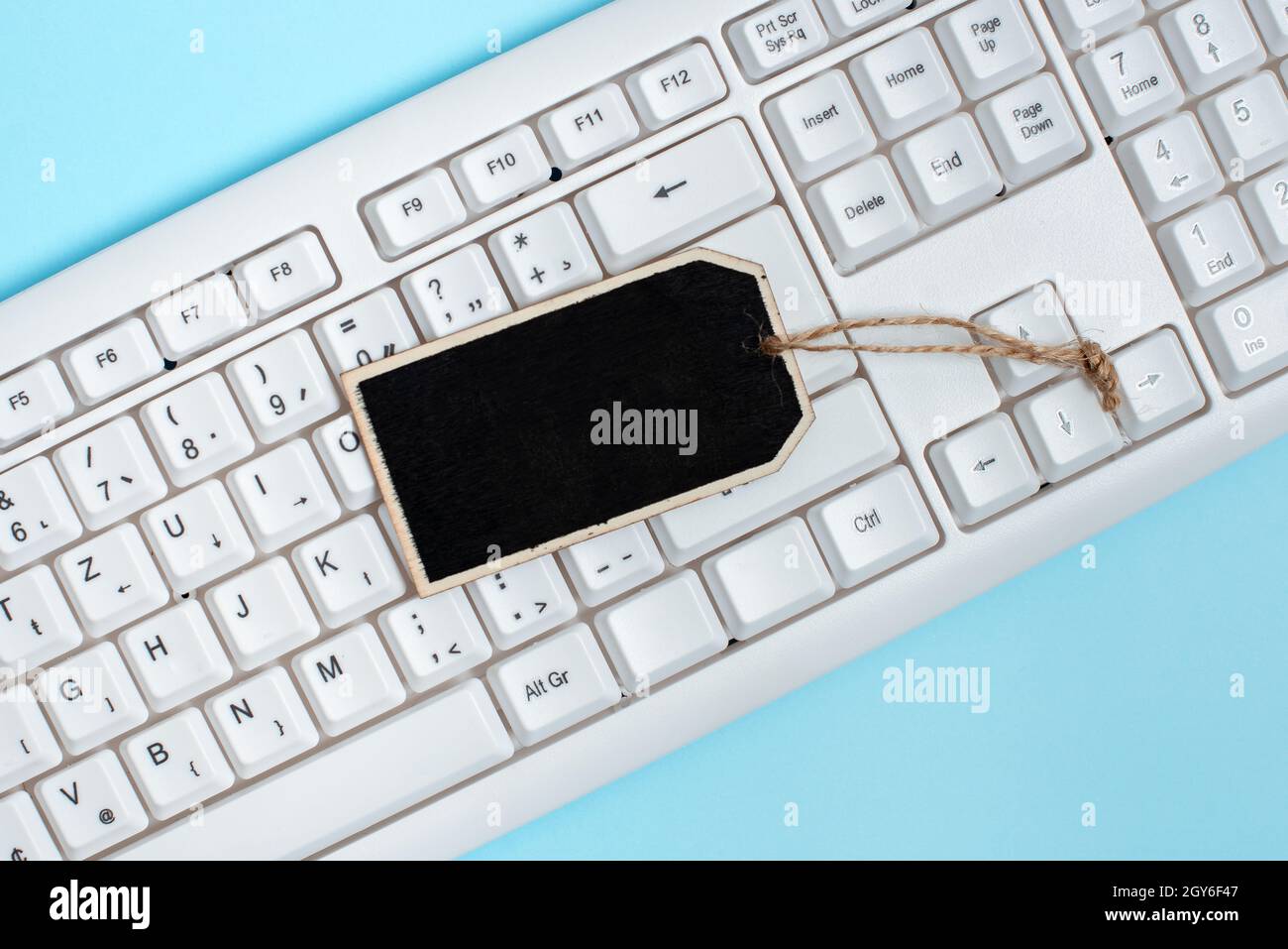 Collection of Blank Empty Sticker Tags Tied With A String For ...