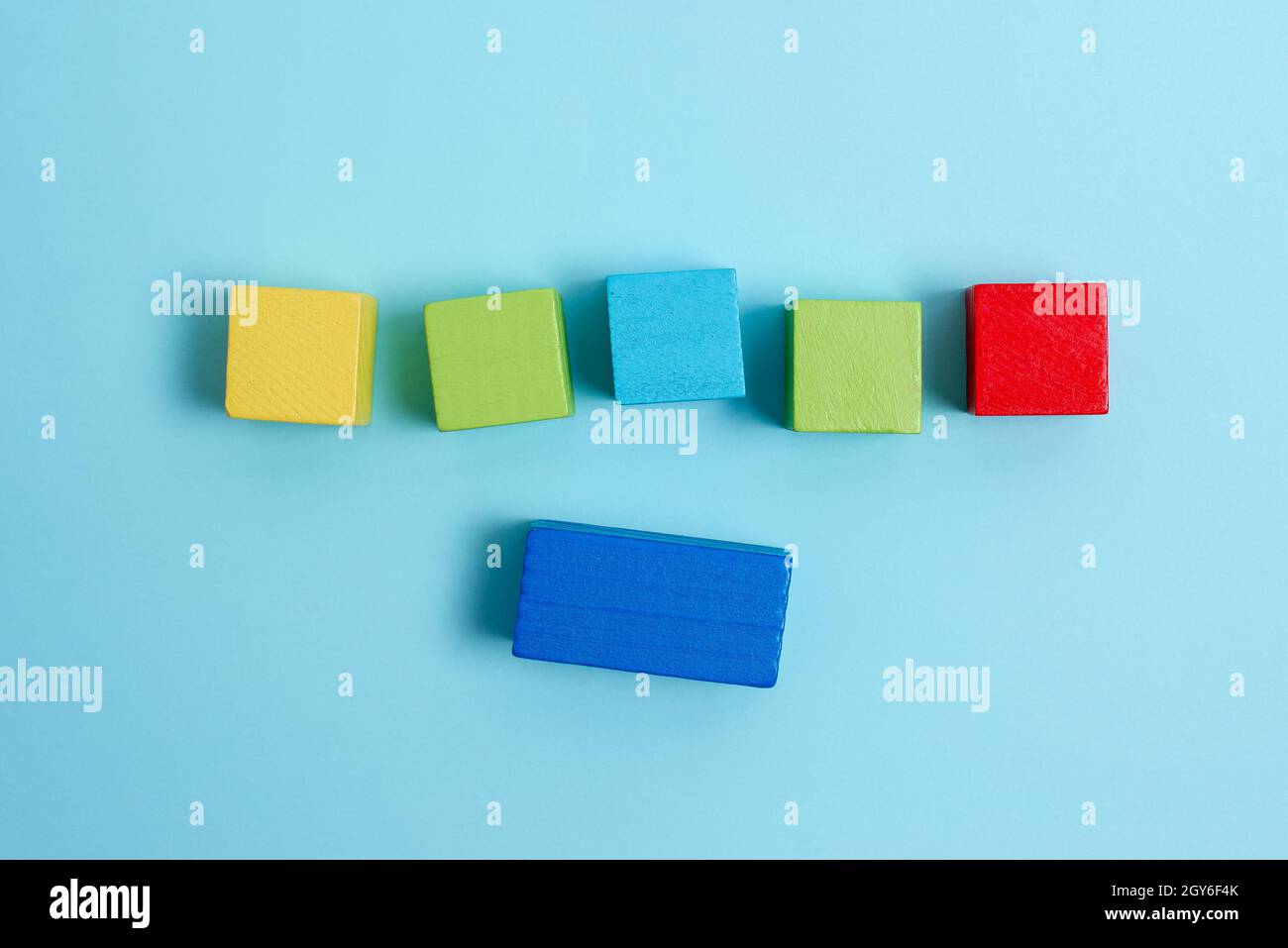 Stack of Sample Cube Rectangular Boxes On Surface Polished With Multi-Colour Stock Photo
