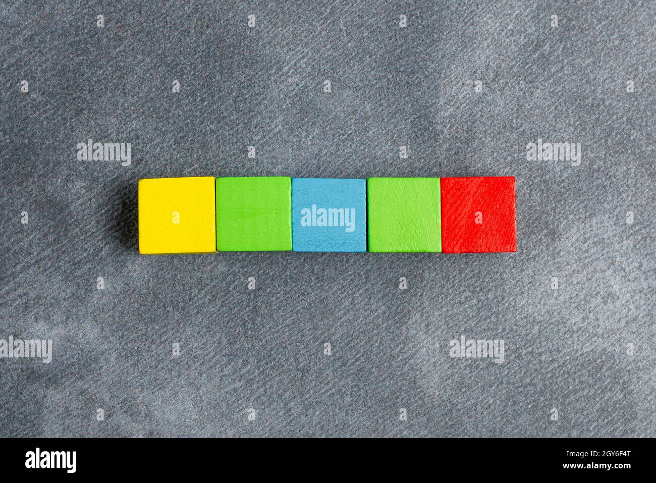 Stack of Sample Cube Rectangular Boxes On Surface Polished With Multi-Colour Stock Photo