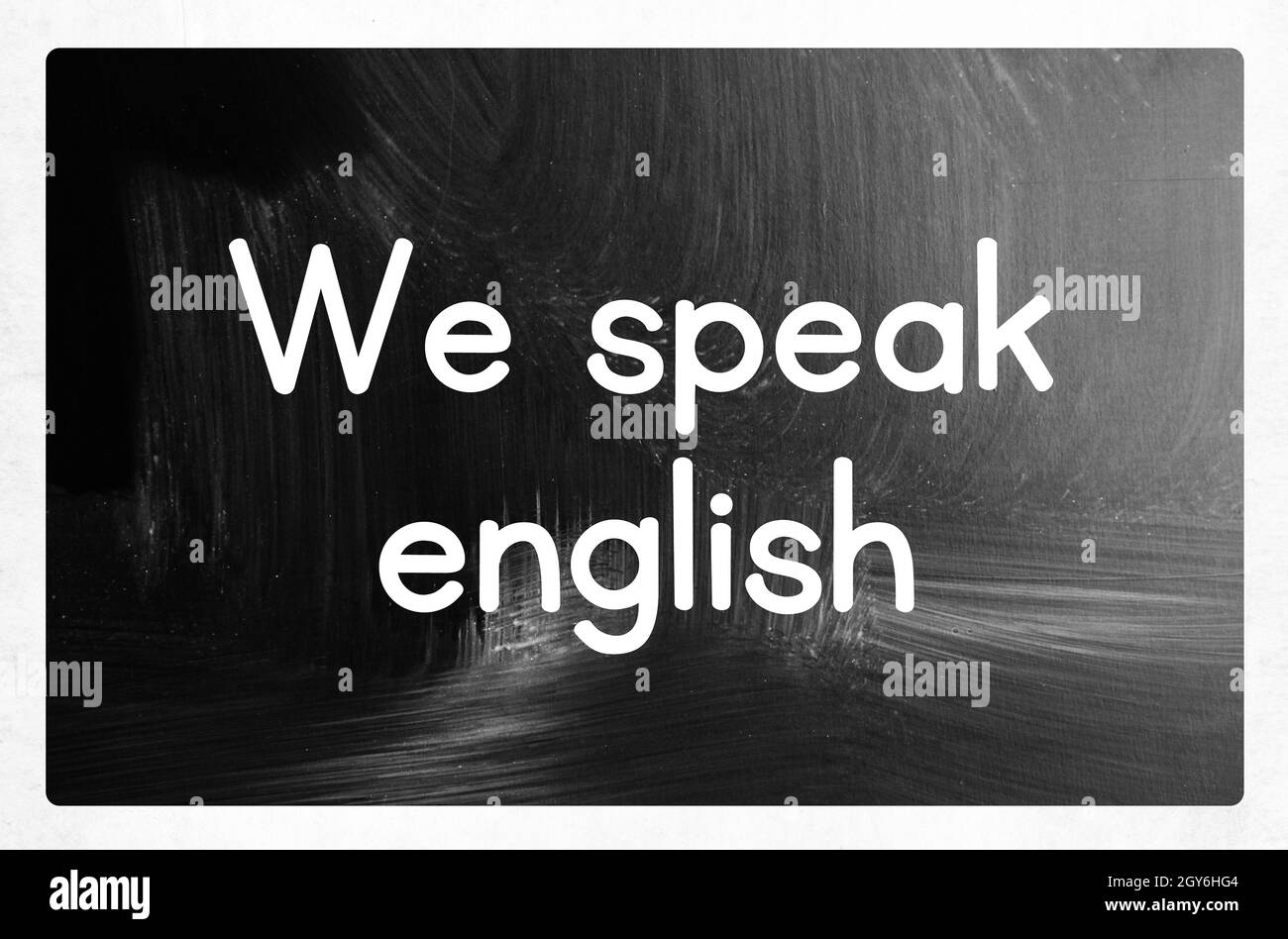 we speak english concept Stock Photo
