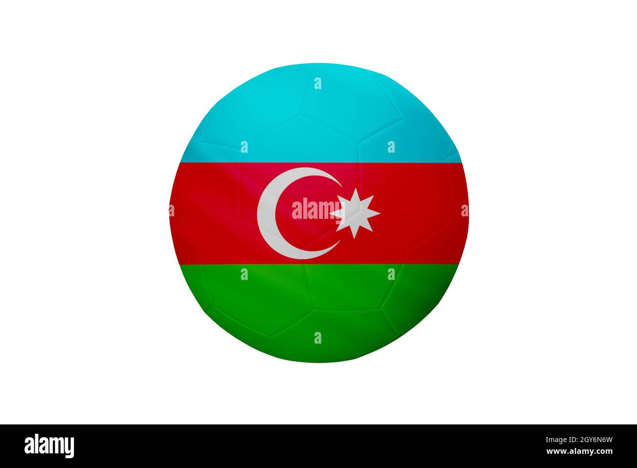 Football in the colors of the Azerbaijan flag isolated on white