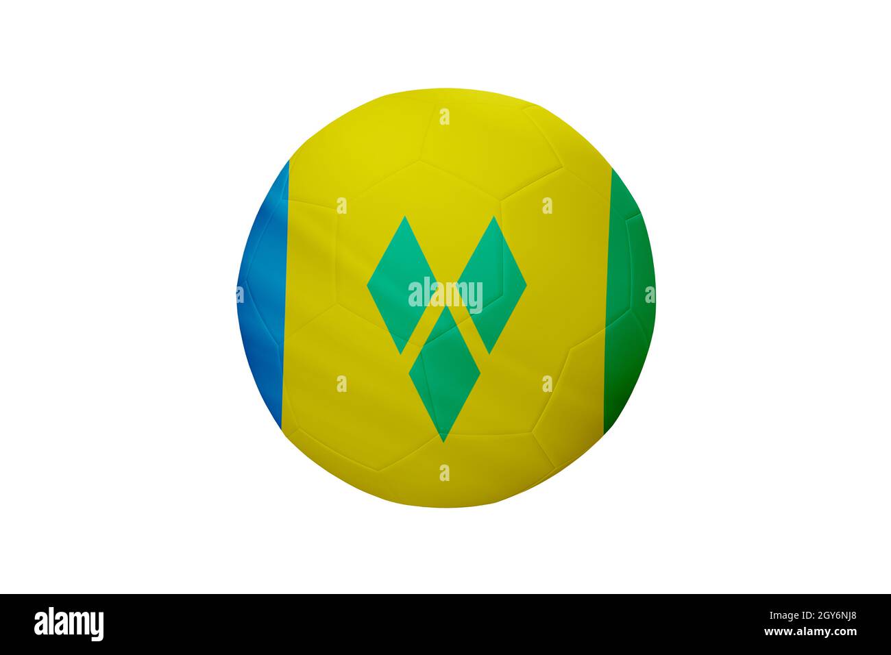 Football in the colors of the Saint Vincent and the Grenadines flag