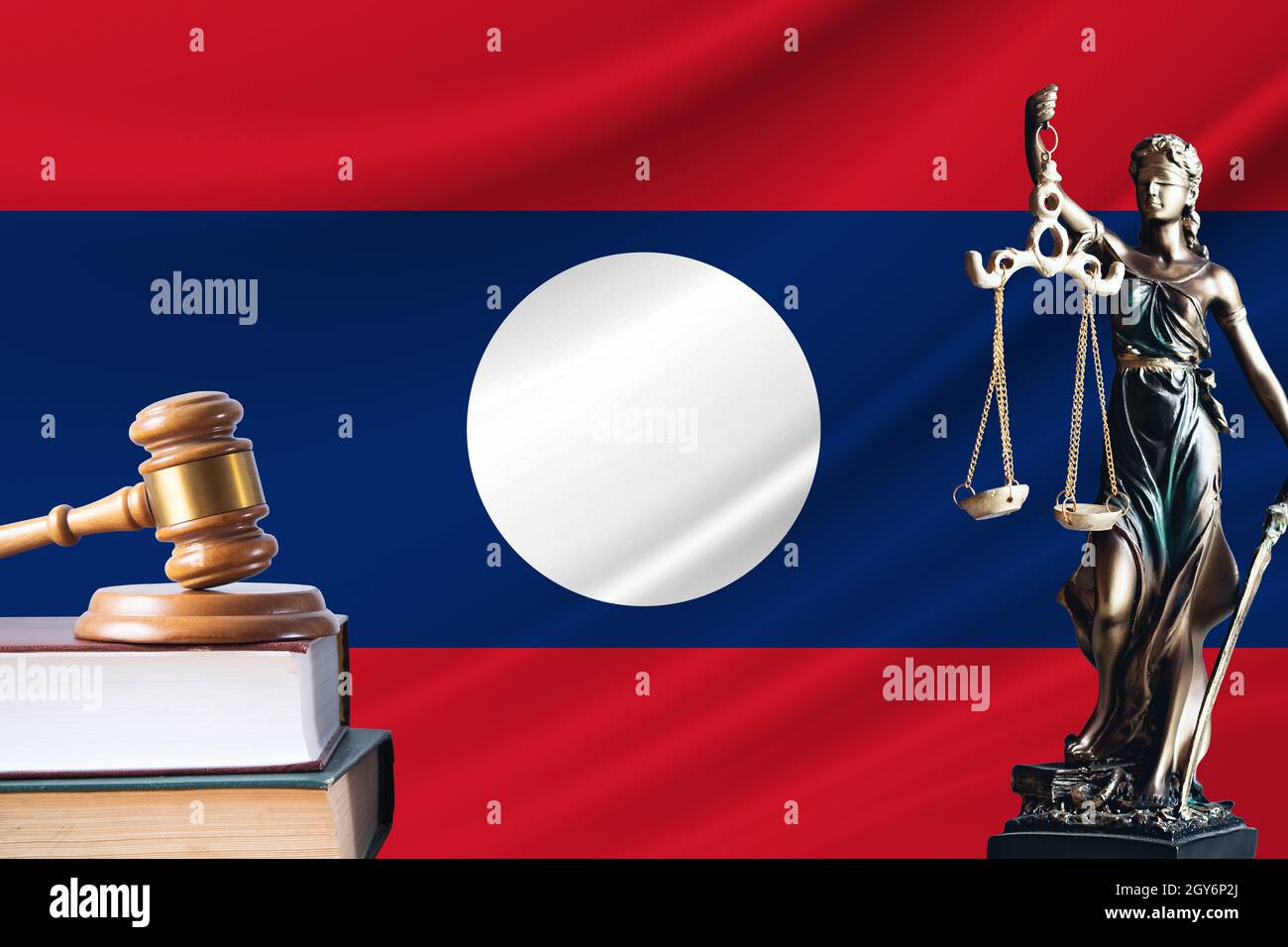 Law and justice in Laos Statue of themis and the gavel of the judge