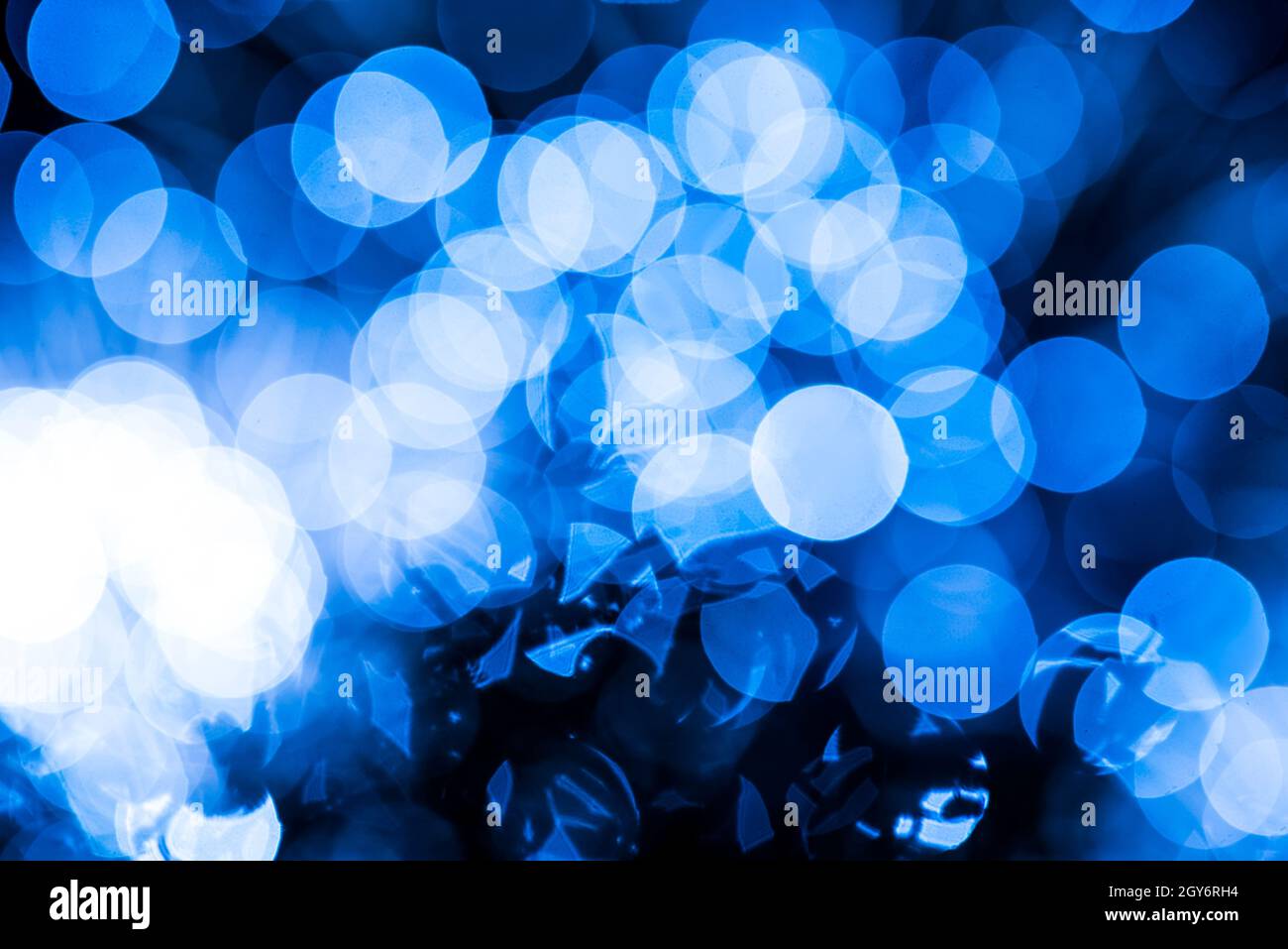 Abstract blue bokeh of blurry lights background Stock Photo - Alamy