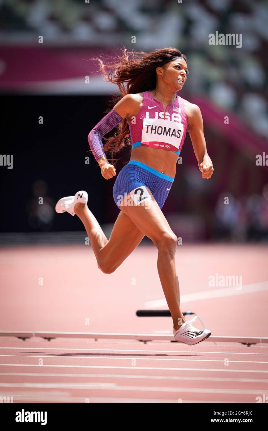 Gabrielle Thomas participated in the 200 m semifinal of the 2020 Tokyo