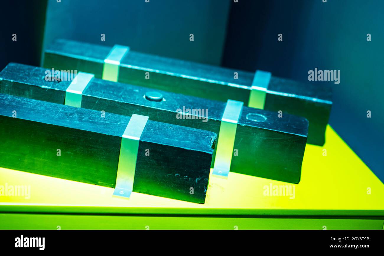 The nuclear fuel assembly fragment. Uranium rod for space programm
