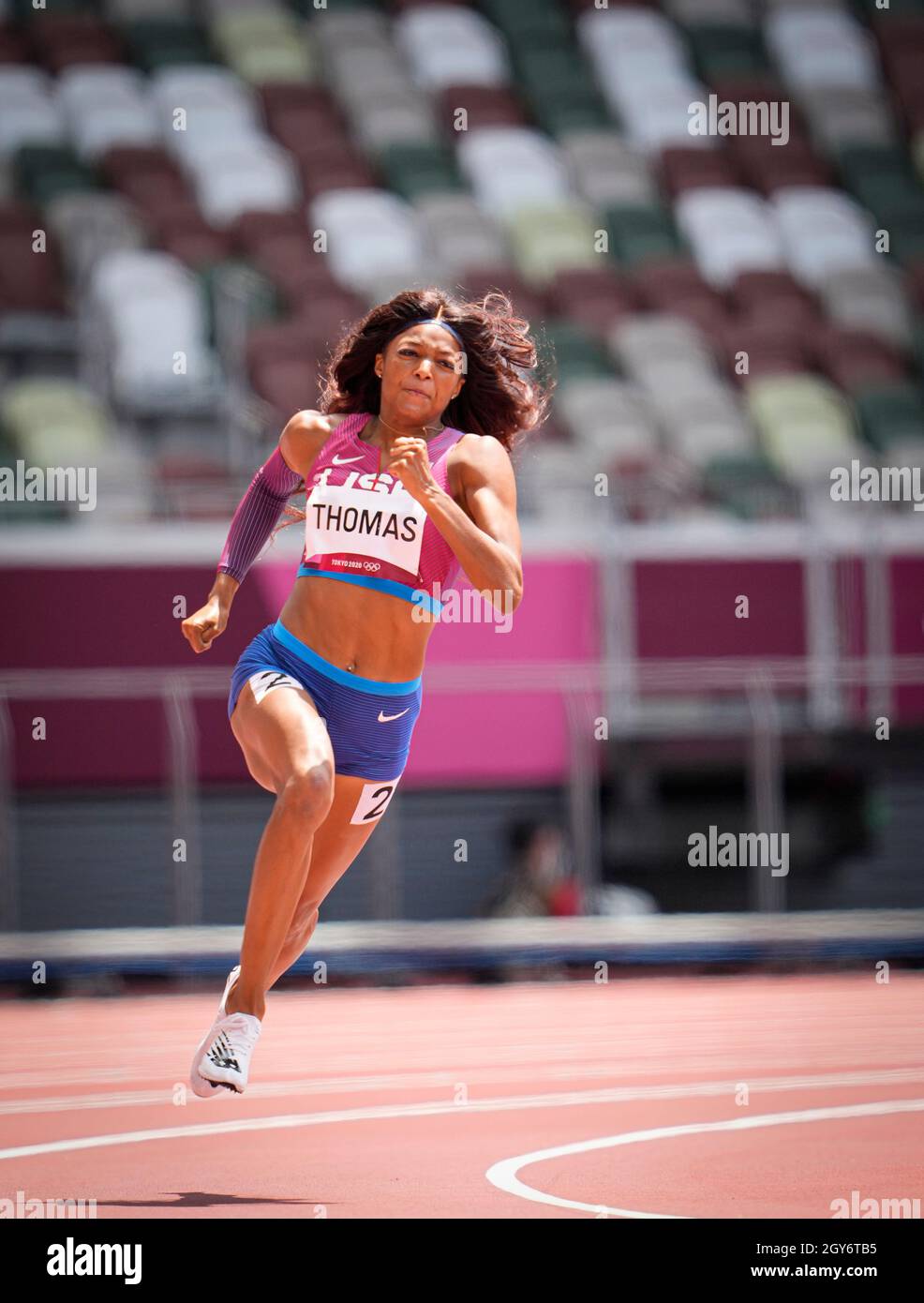 Gabrielle Thomas participated in the 200 m semifinal of the 2020 Tokyo