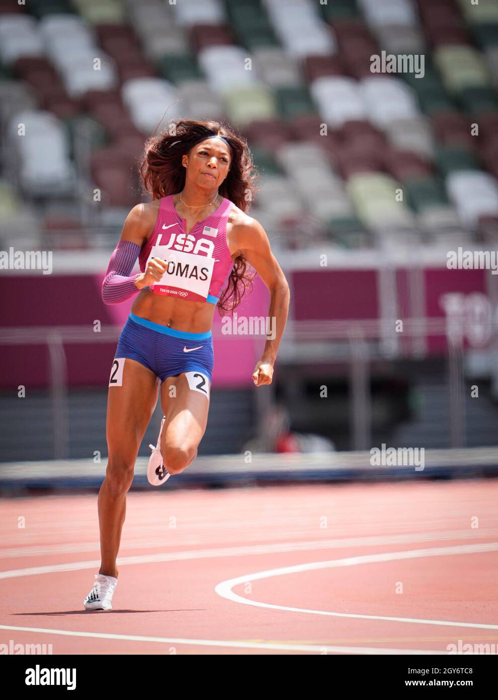 Gabrielle Thomas participated in the 200 m semifinal of the 2020 Tokyo