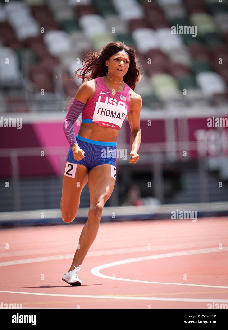 Gabrielle Thomas participated in the 200 m semifinal of the 2020 Tokyo