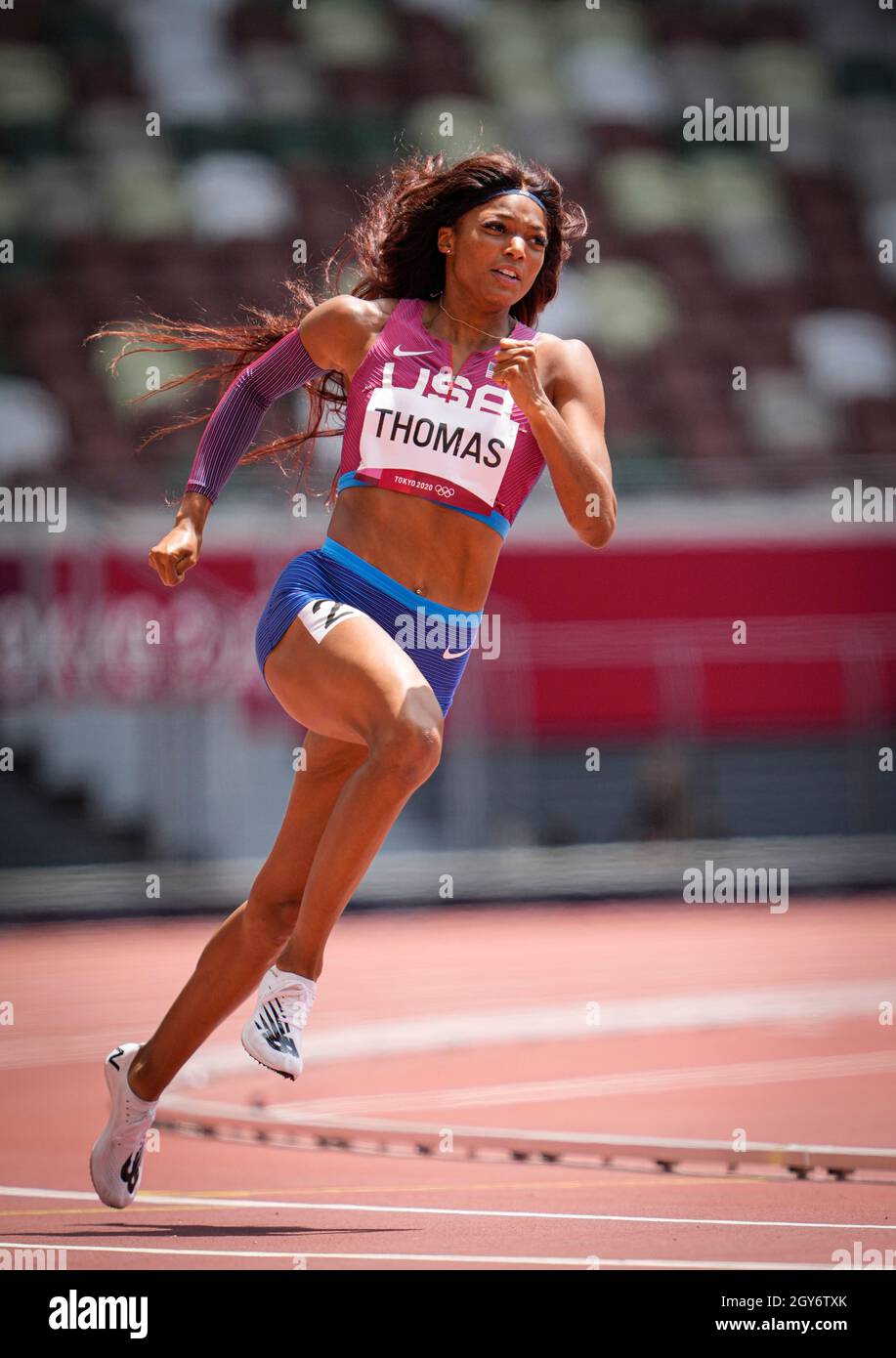 Gabrielle Thomas participated in the 200 m semifinal of the 2020 Tokyo