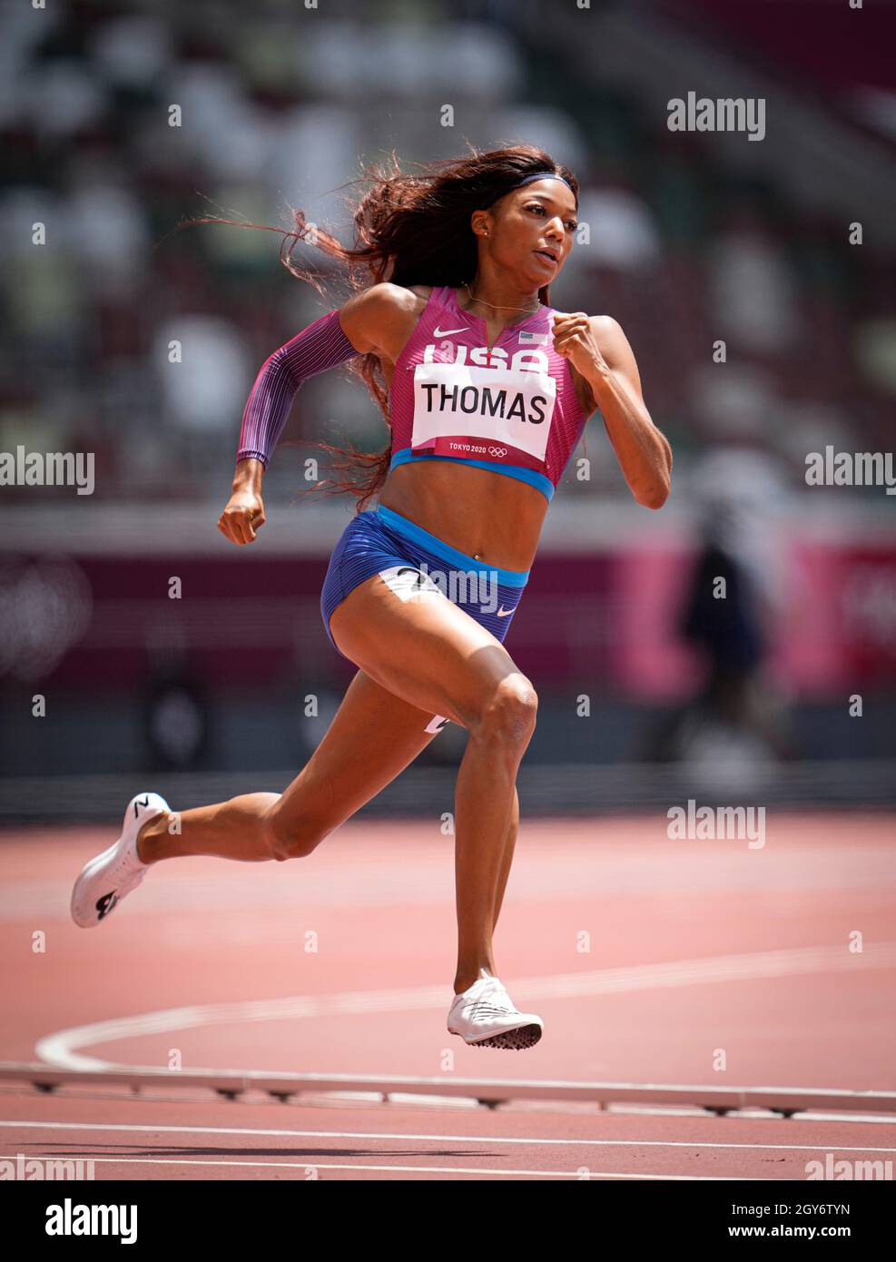 Gabrielle Thomas participated in the 200 m semifinal of the 2020 Tokyo