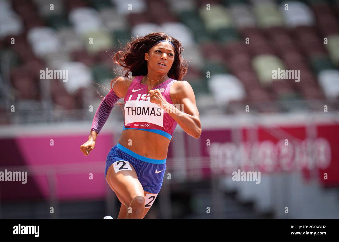 Gabrielle Thomas participated in the 200 m semifinal of the 2020 Tokyo