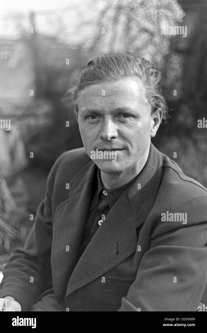 Porträt eines Kraftfahrers, Deutschland 1930er Jahre. Portrait of a motorist, Germany 1930s. Stock Photo