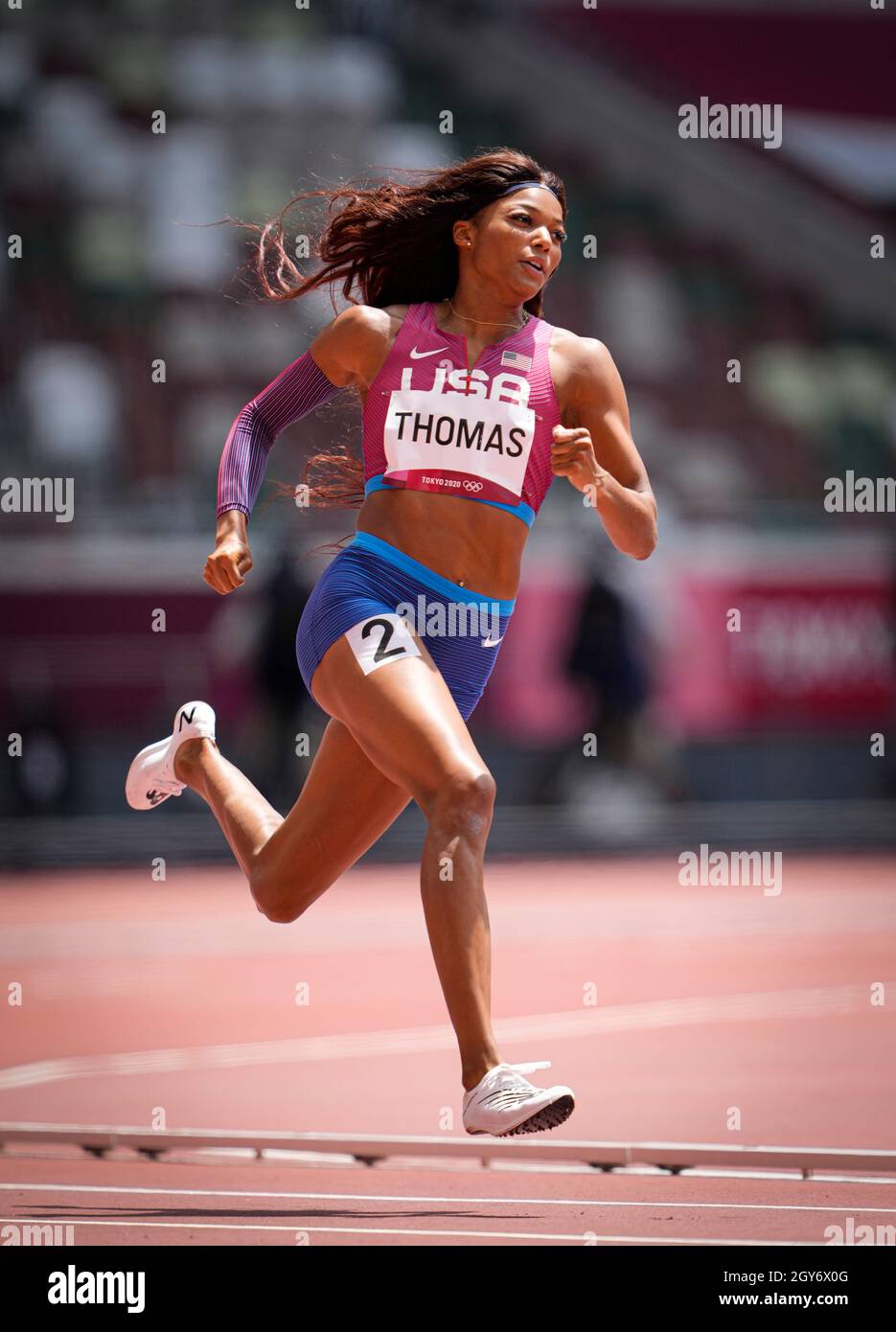 Gabrielle Thomas participated in the 200 m semifinal of the 2020 Tokyo