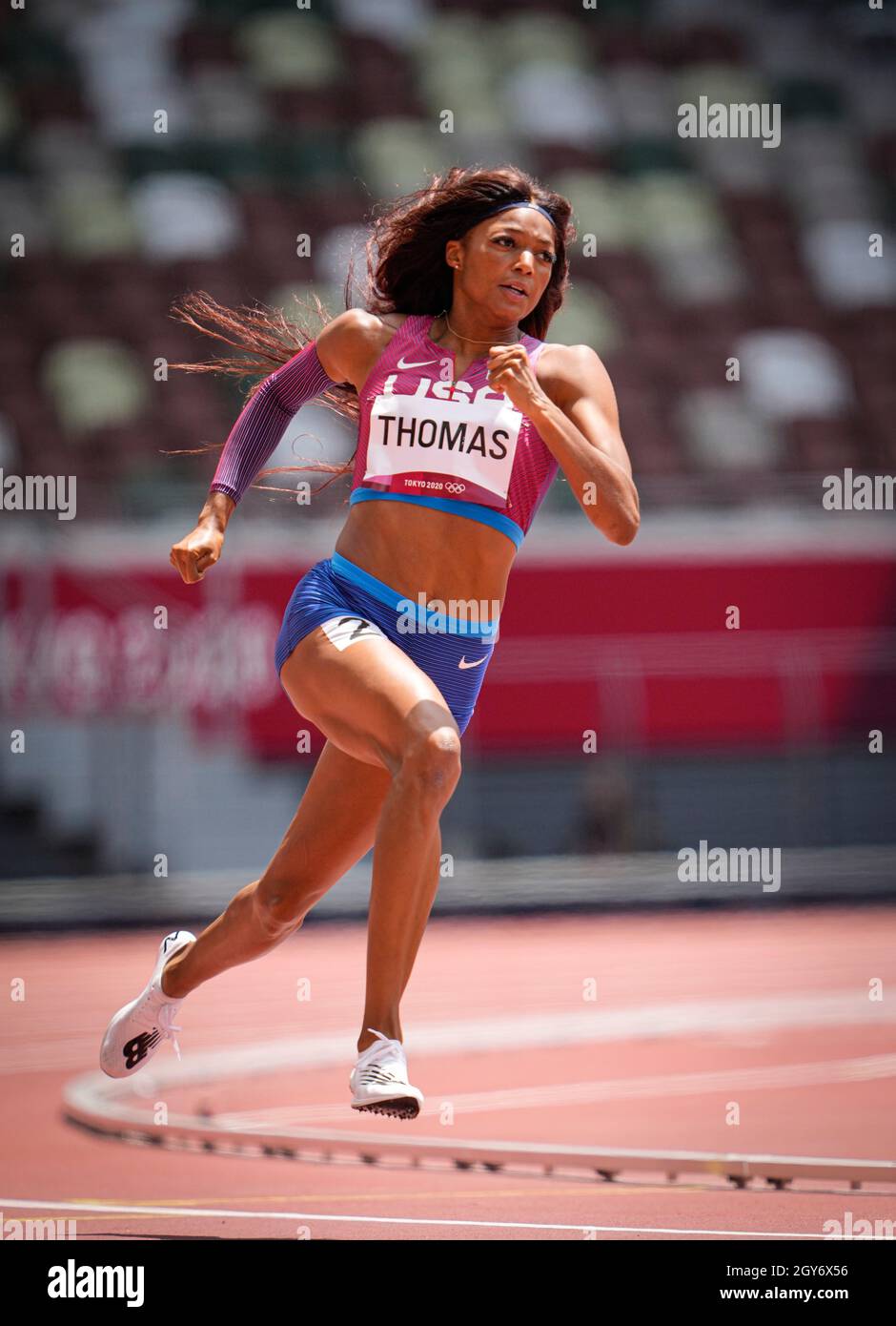 Gabrielle Thomas participated in the 200 m semifinal of the 2020 Tokyo