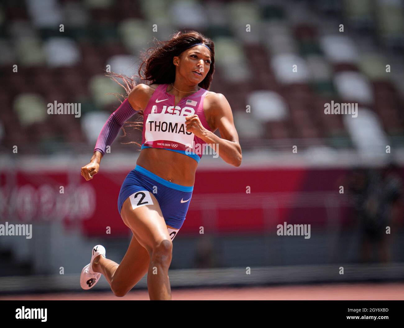 Gabrielle Thomas participated in the 200 m semifinal of the 2020 Tokyo