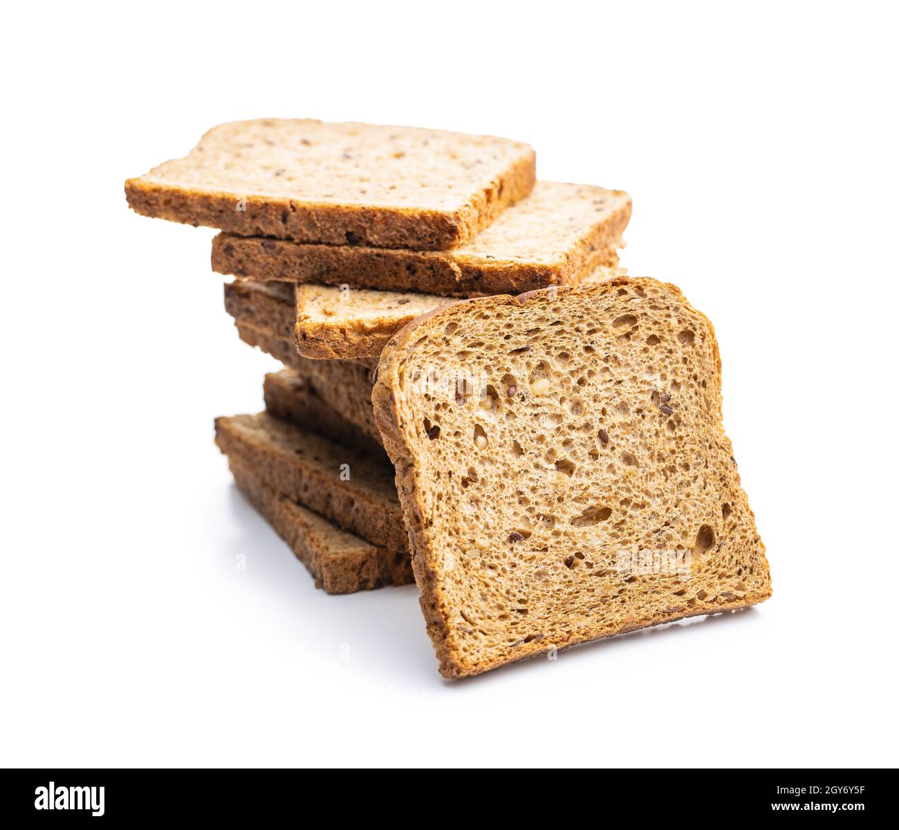 Sliced wholegrain bread isolated on white background Stock Photo - Alamy