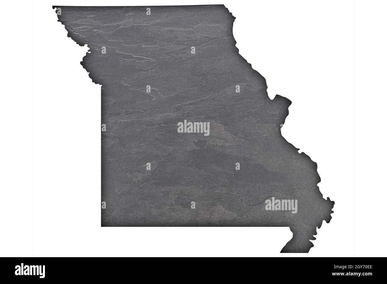 Map of Missouri on dark slate Stock Photo Alamy