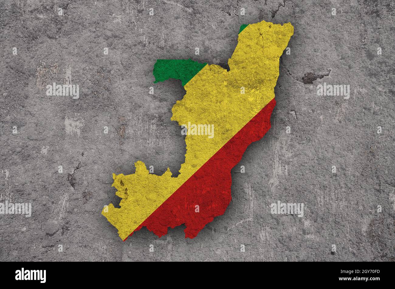 Map and flag of Republic of the Congo on weathered concrete Stock Photo ...