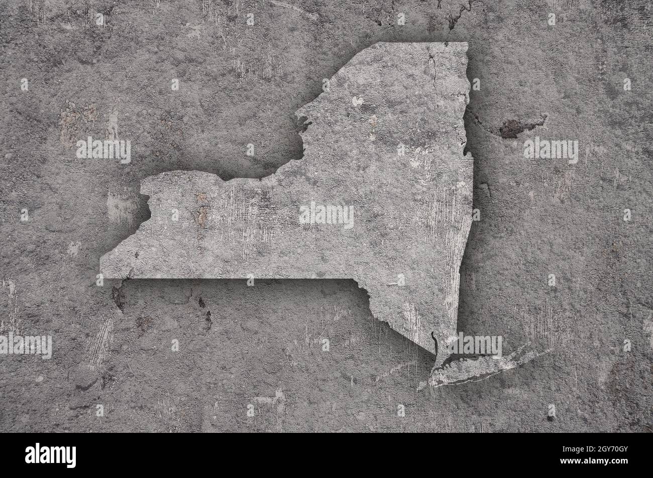 Map of New York on weathered concrete Stock Photo - Alamy