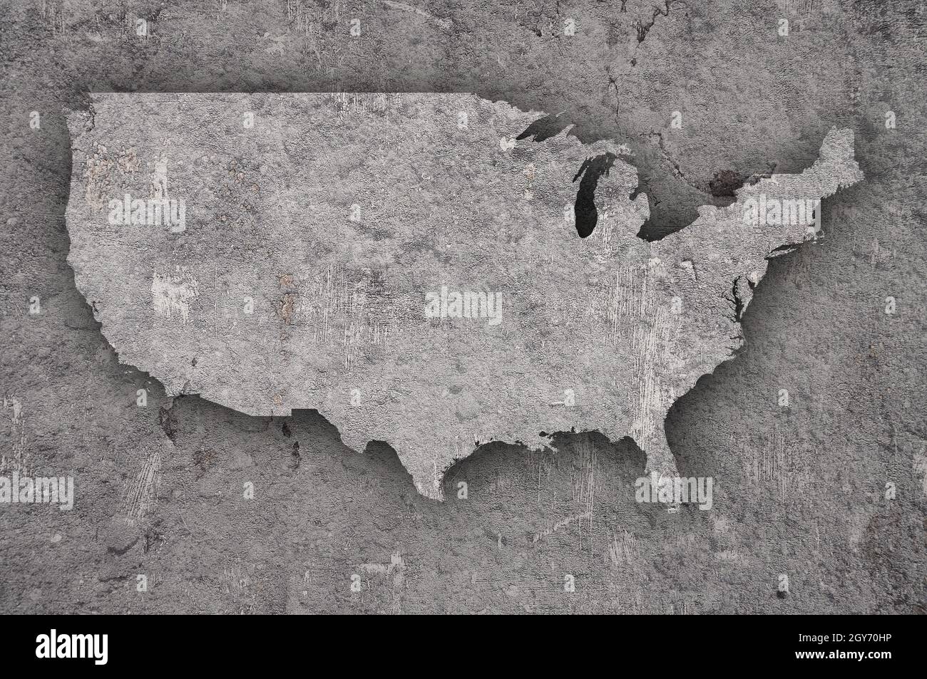 Map of USA on weathered concrete Stock Photo - Alamy