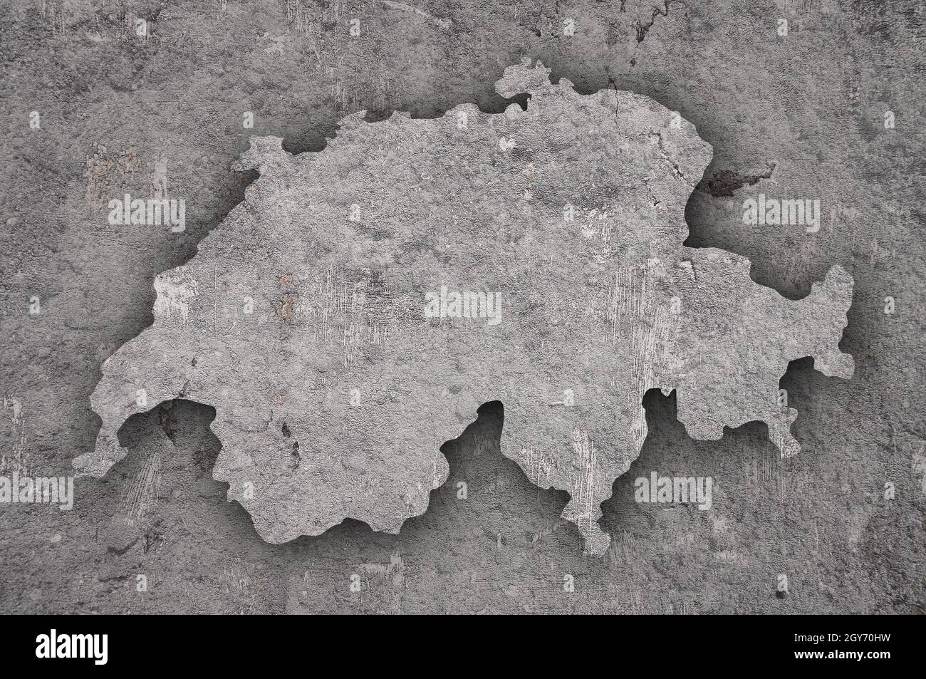 Map of Switzerland on weathered concrete Stock Photo - Alamy