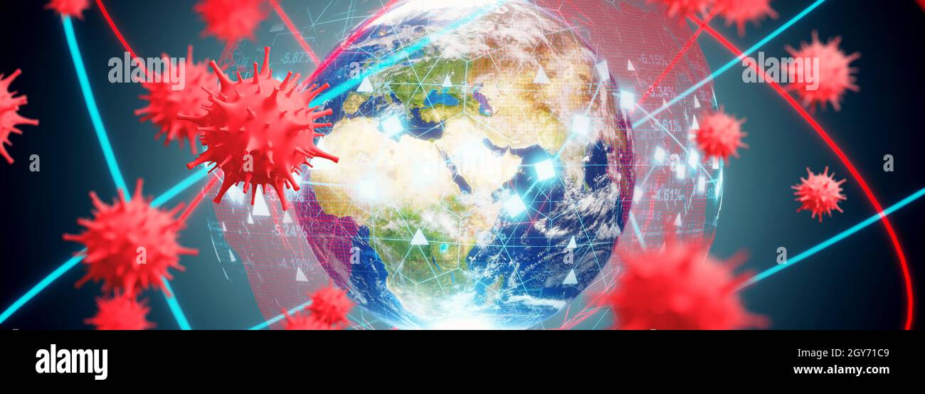 World economy and corona virus concept. The impact of coronavirus on ...