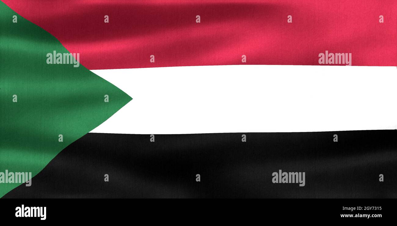 Sudan flag - realistic waving fabric flag Stock Photo - Alamy