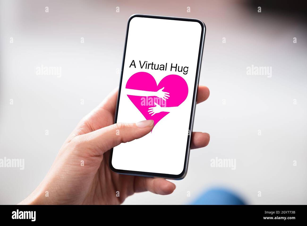 Virtual Hug Message. Support And Care Stock Photo Alamy