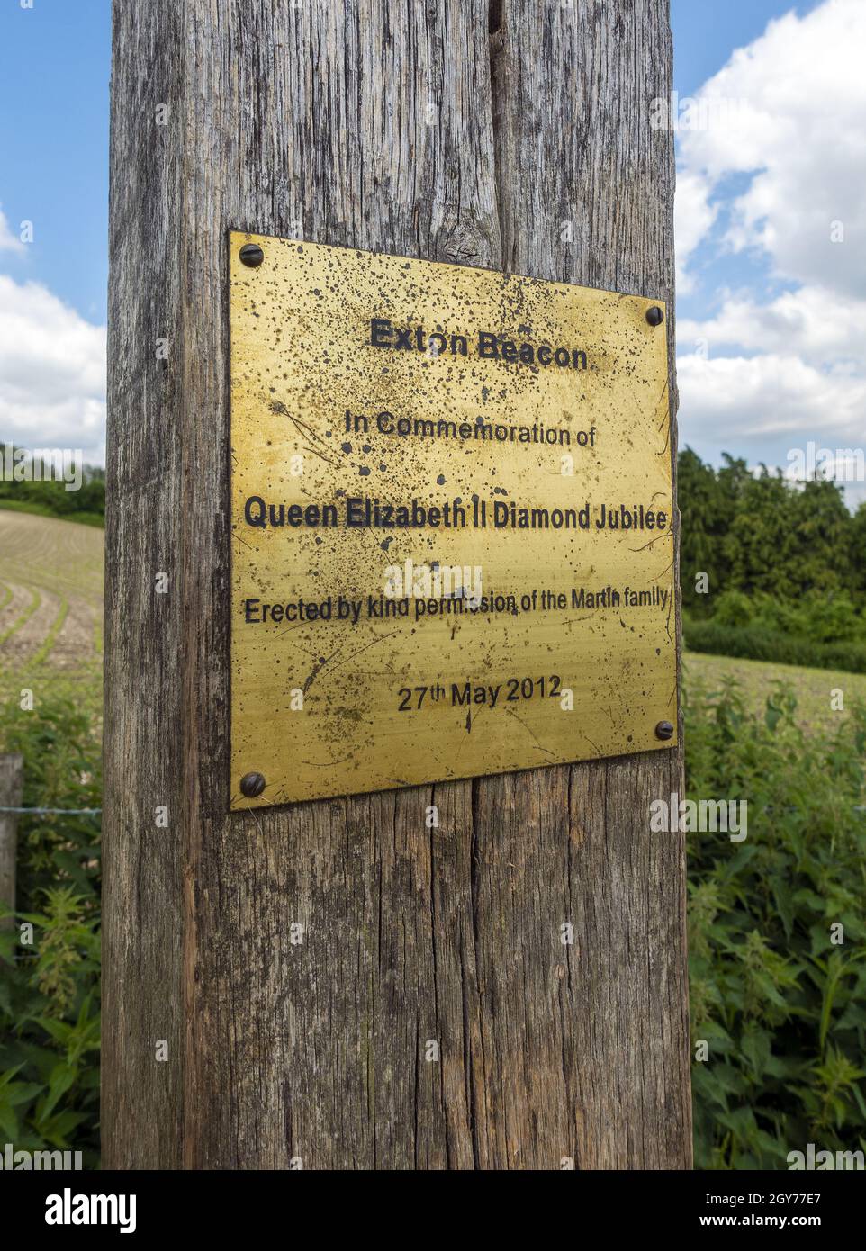 Exton Beacon near Beacon Hill Nature Reserve erected in commemoration of Queen Elizabeth II