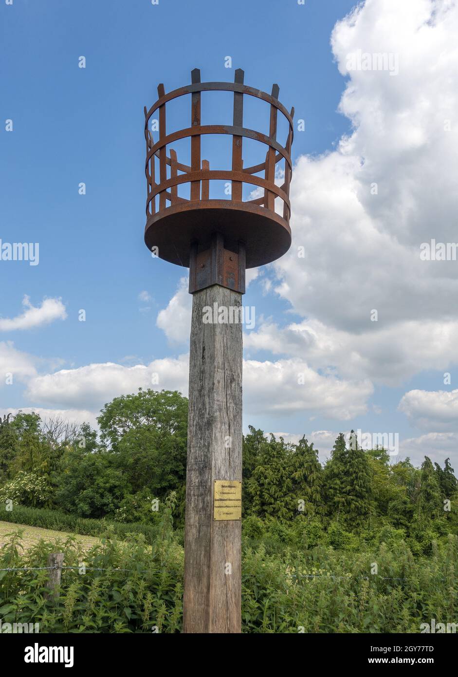 Exton Beacon near Beacon Hill Nature Reserve erected in commemoration of Queen Elizabeth II