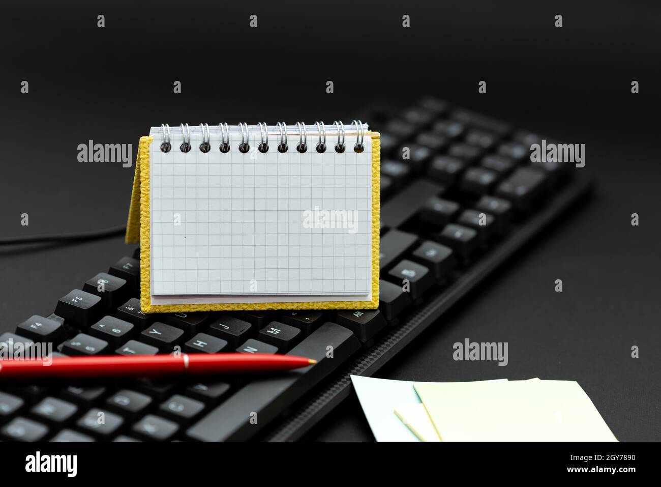 Copying Old Ideas And Creating New Ones, Transferring Written Notes Stock Photo