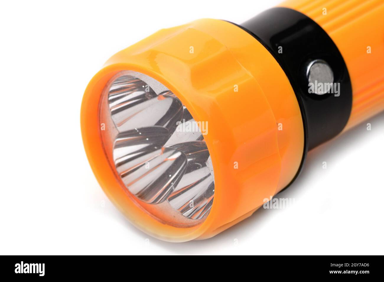 Led Flash Yellow Yellow LED flashlight with the ability to recharge from the mains on an ...