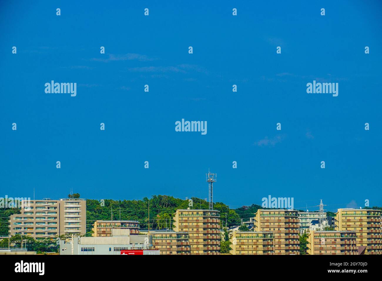 City and blue sky of Totsuka-ku, Yokohama-shi. Shooting Location: Yokohama-city kanagawa prefecture Stock Photo