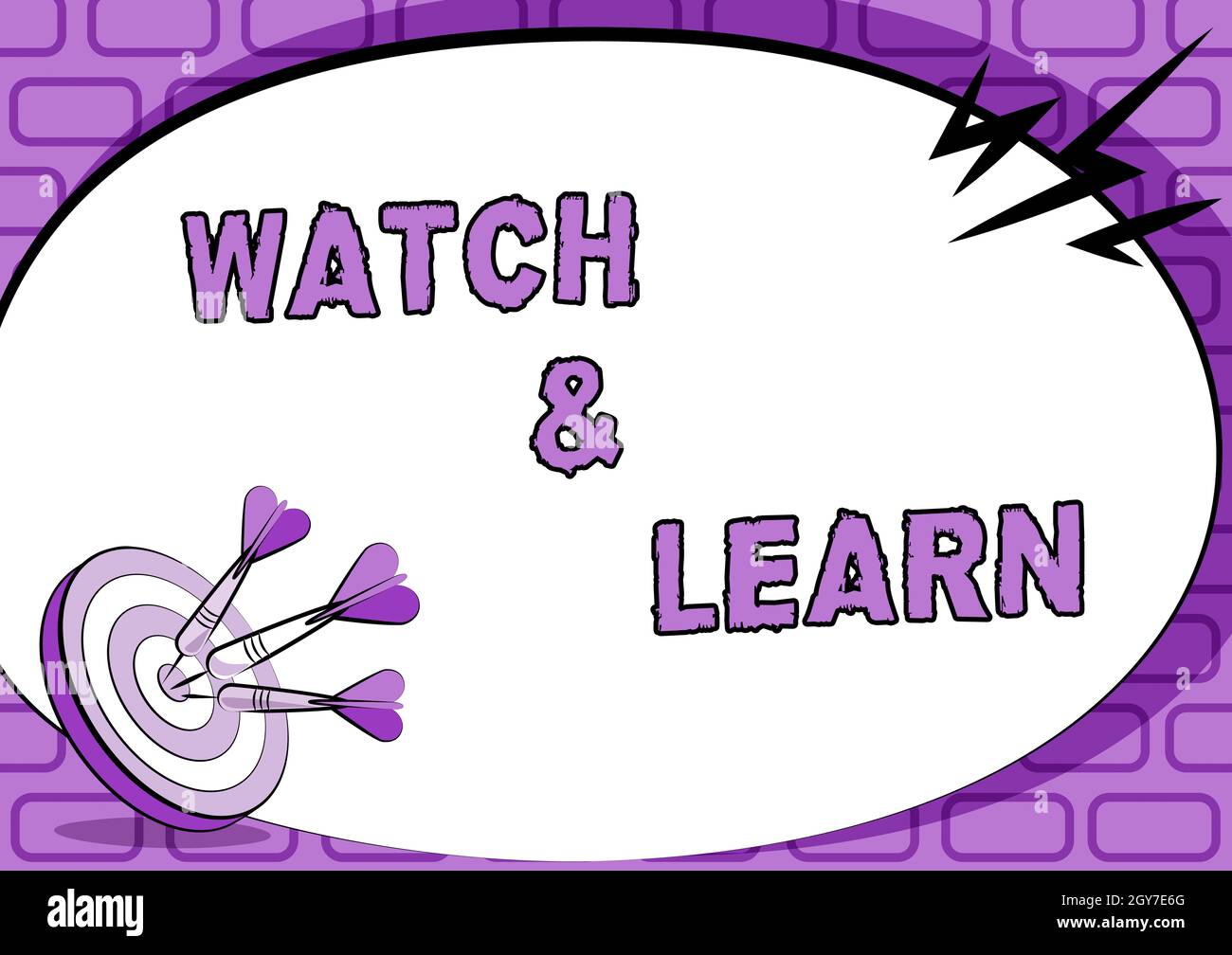 Text showing inspiration watch and learn business approach