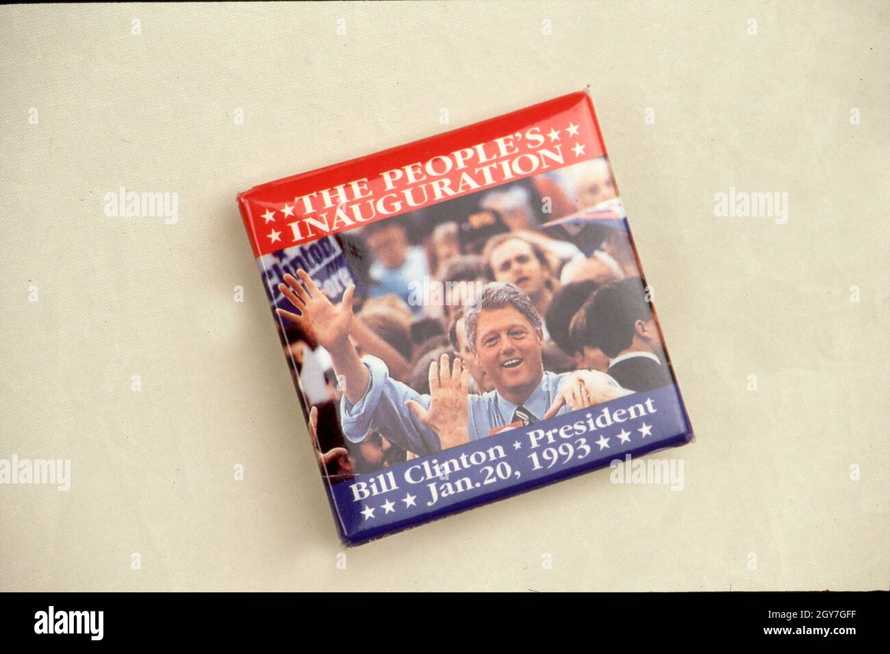Lapel pin commemorating Pres. Bill Clinton's 1993 inauguration ceremony ...