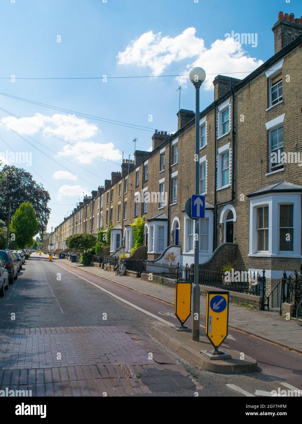 Facade of terraced houses in Cambridge England Stock Photo Alamy