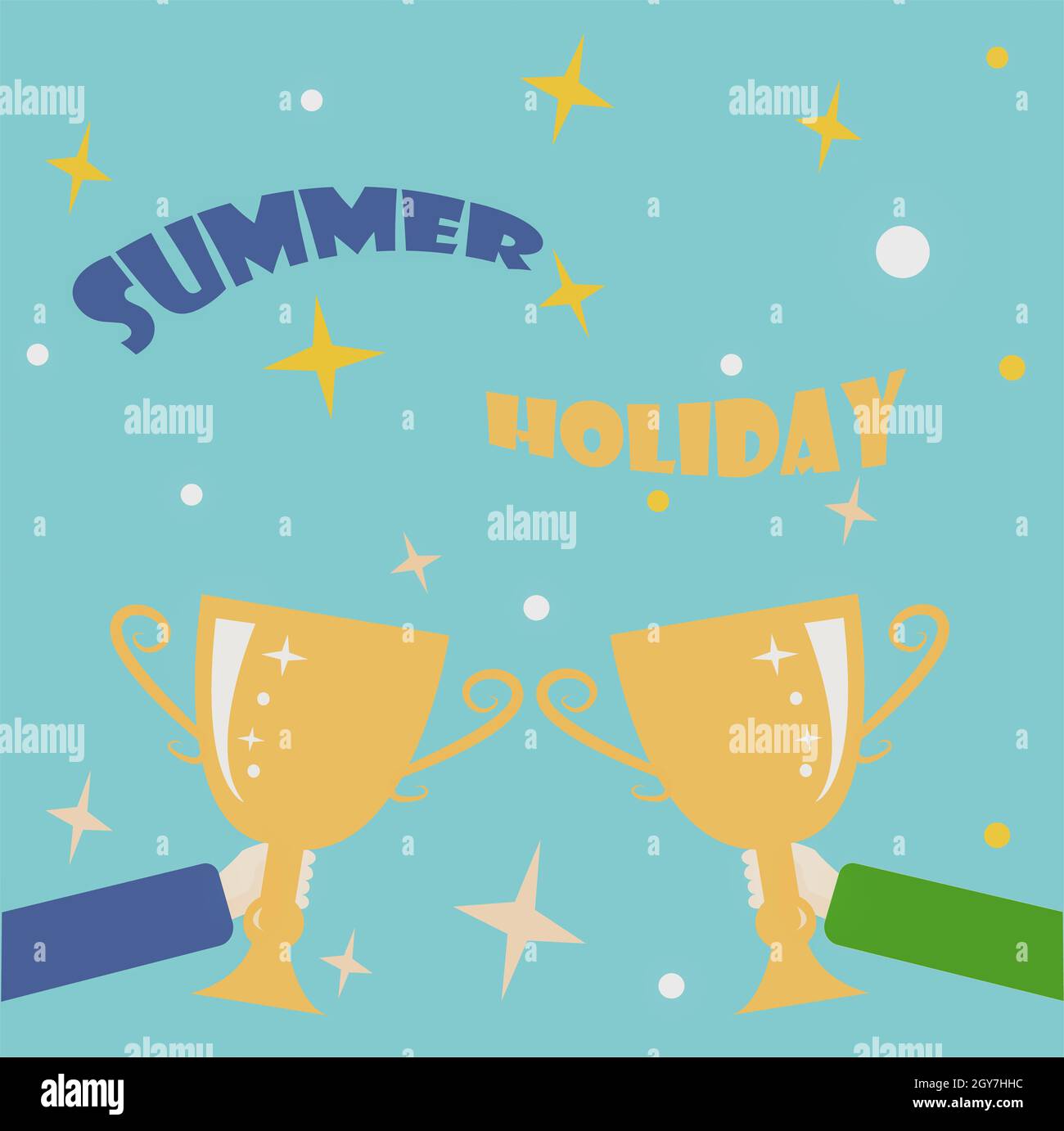 Writing displaying text Summer Holiday, Business idea special period of time in summer for relaxation and fun Abstract Victory Reward Ceremony, Celebr Stock Photo