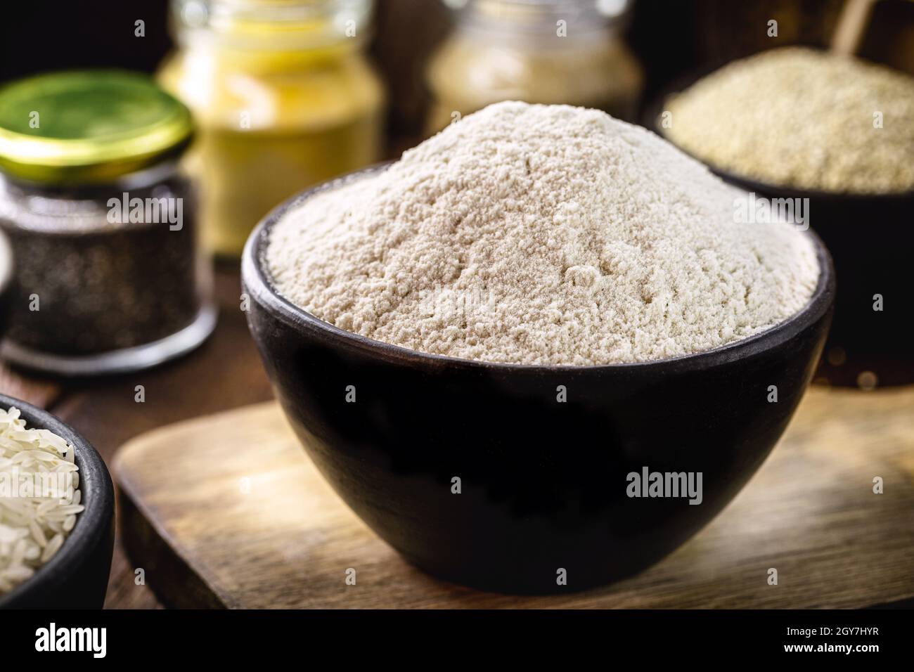 alternative rice flour, rich in manganese and effective for bone diseases Stock Photo